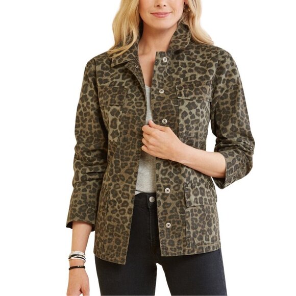 Good American Jackets & Blazers - Good American Leopard Utility Jacket